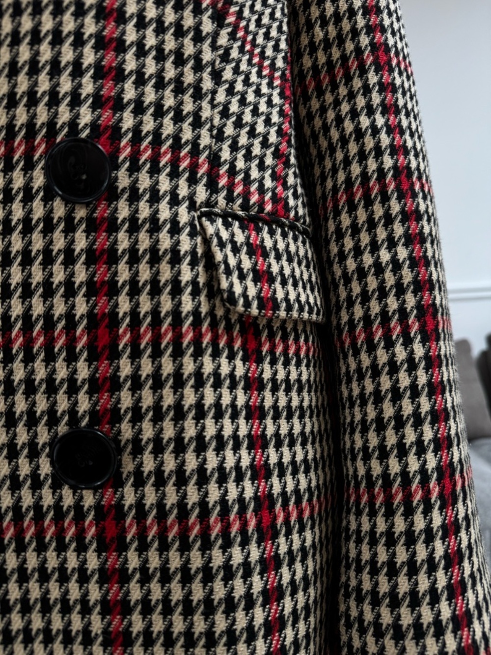 Checked Double-breasted blazer - Picture 4 of 10